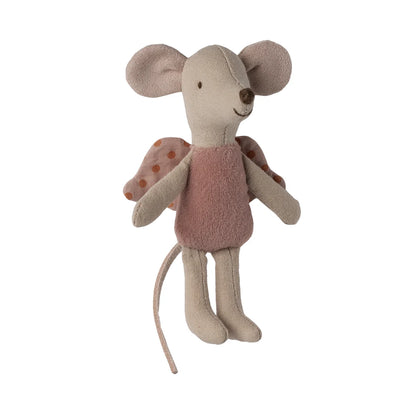 Rosa Feenmaus Klein: Blush-pink Maileg Maus-Plüsch mit Flügeln