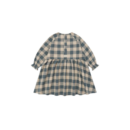 Organic Zoo Field Dress Fog Blue Gingham Rockteil