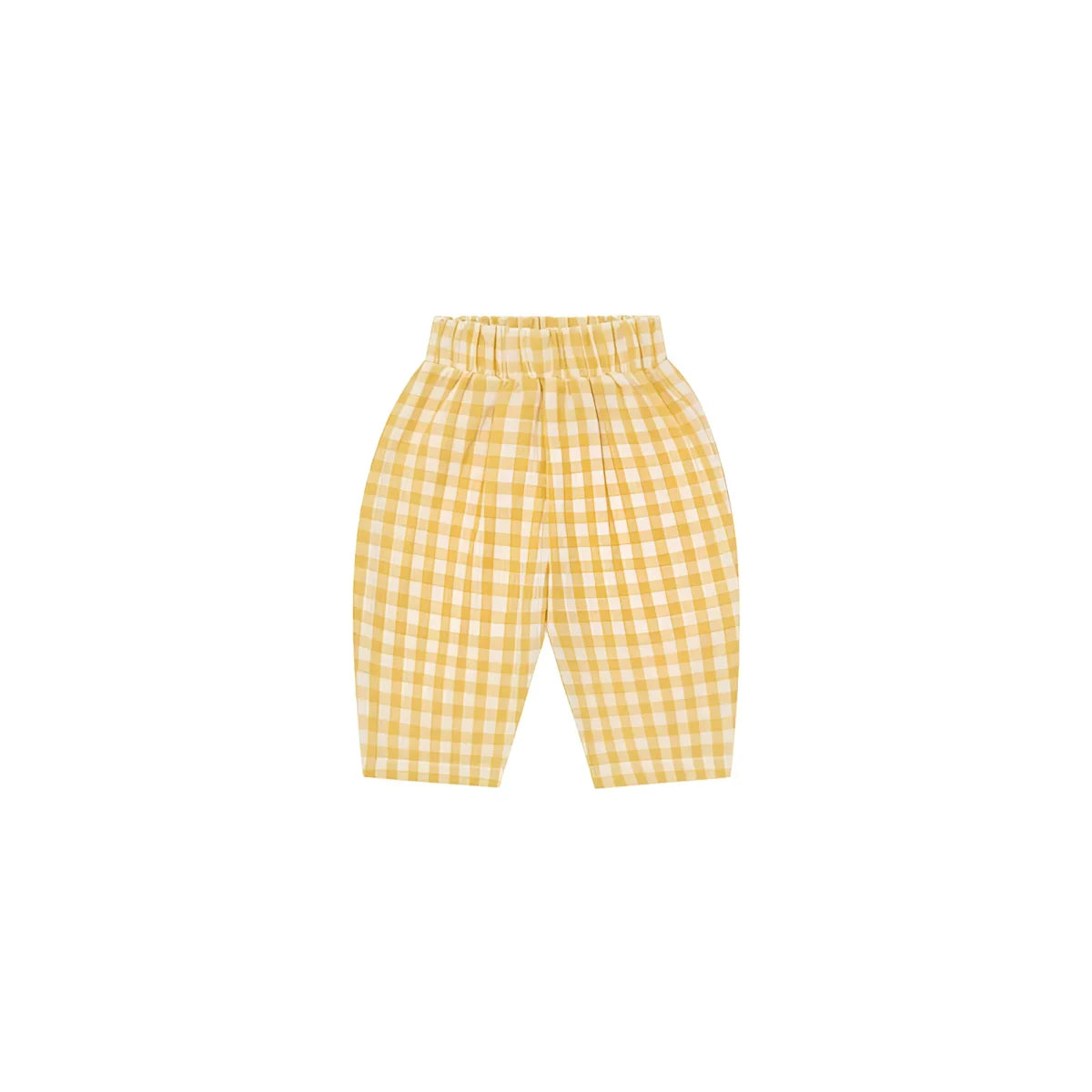 Fisherman Pants Honeycomb Gingham gelbe-weiße Karo Babyhose Rückseite
