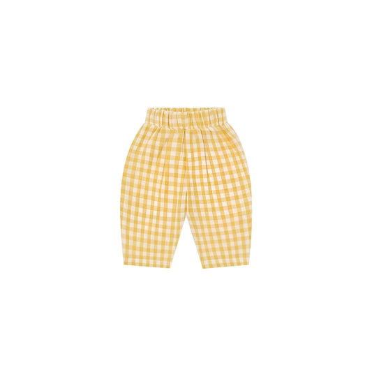 Fisherman Pants Honeycomb Gingham gelbe-weiße Karo Babyhose Rückseite