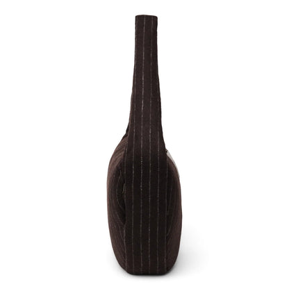 Flannel Chalkstripe Cross Body Bag Brown