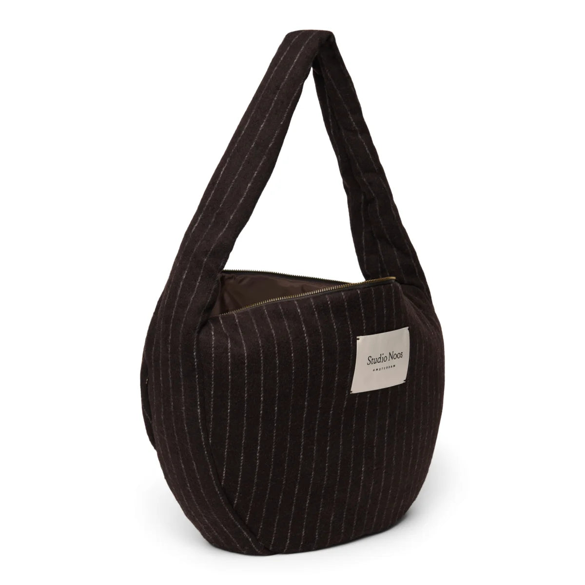 Flannel Chalkstripe Cross Body Bag Brown
