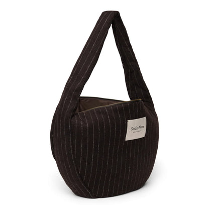 Flannel Chalkstripe Cross Body Bag Brown