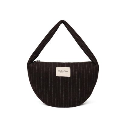Flannel Chalkstripe Cross Body Bag Brown