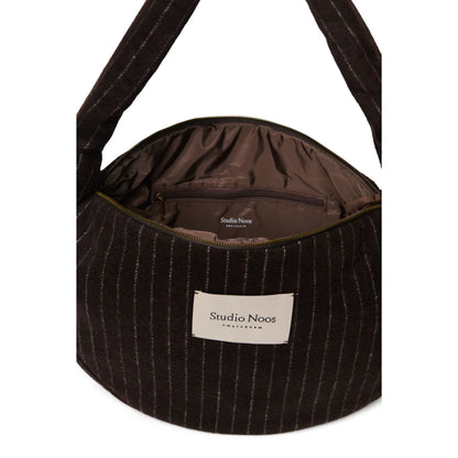Flannel Chalkstripe Cross Body Bag Brown