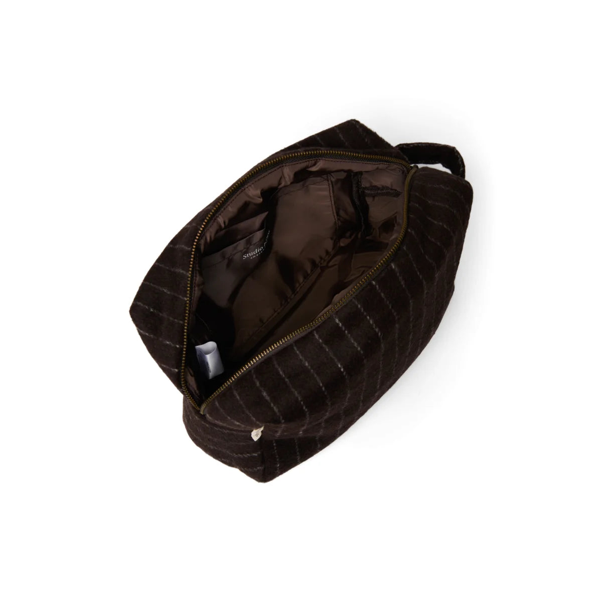 Flannel Chalkstripe Kosmetiktasche Brown