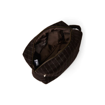 Flannel Chalkstripe Kosmetiktasche Brown