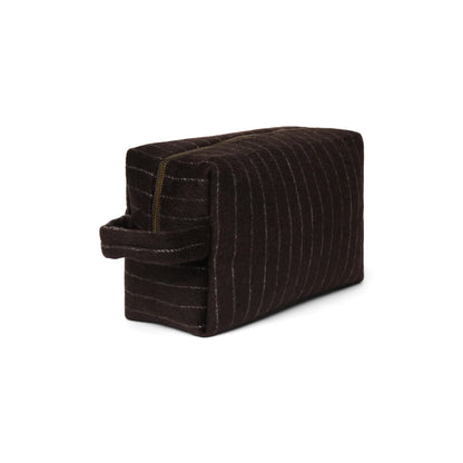 Flannel Chalkstripe Kosmetiktasche Brown