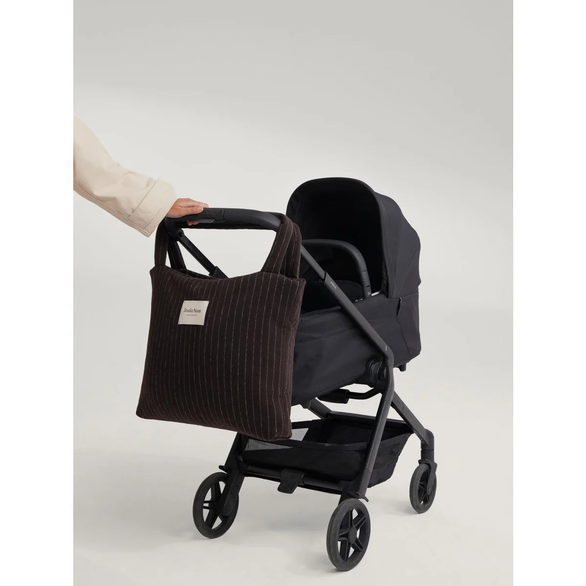 Flannel Chalkstripe Mom Bag Brown