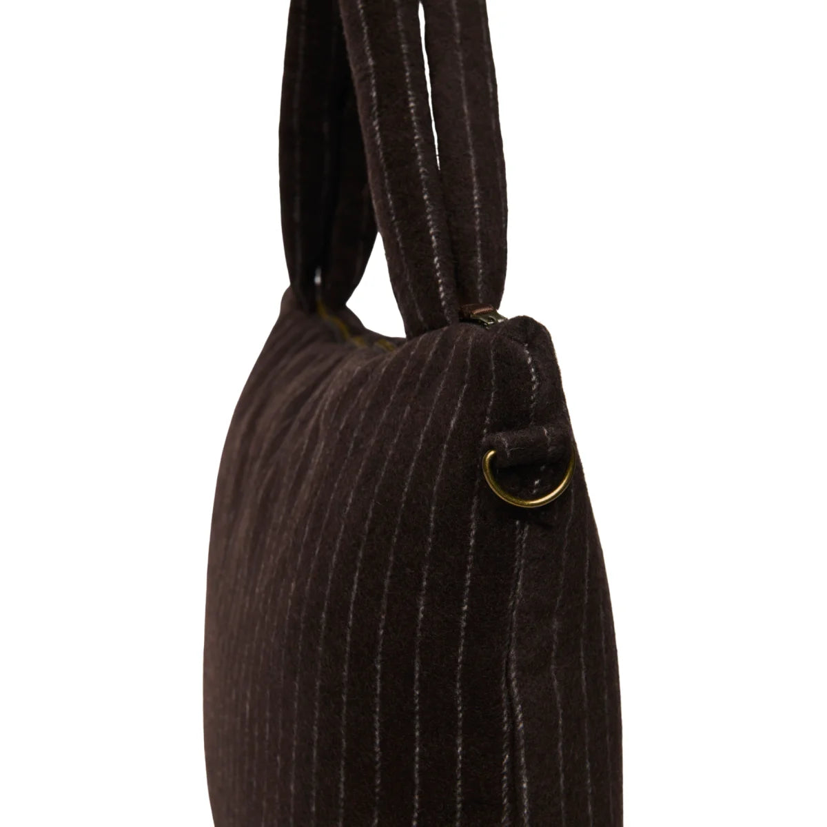 Flannel Chalkstripe Mom Diaper Bag Brown