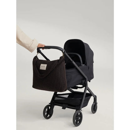 Flannel Chalkstripe Mom Diaper Bag Brown