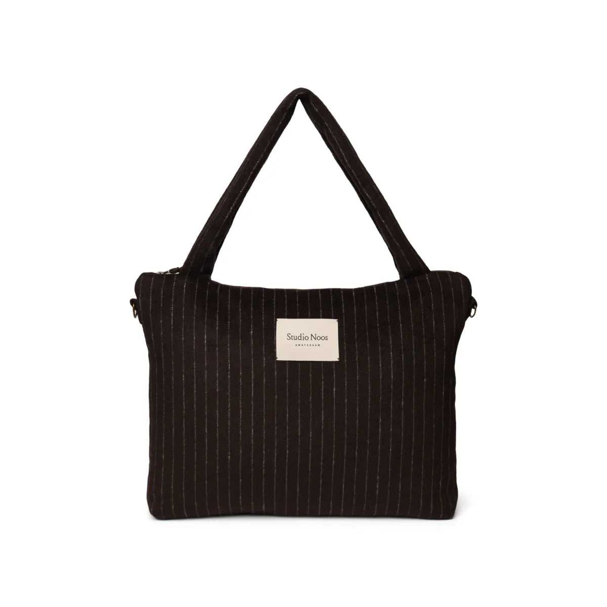 Flannel Chalkstripe Mom Diaper Bag Brown