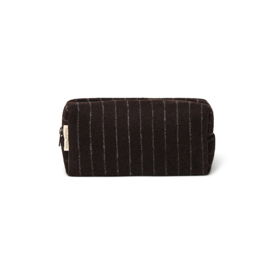 Flannel Chalkstripe Necessaire Brown