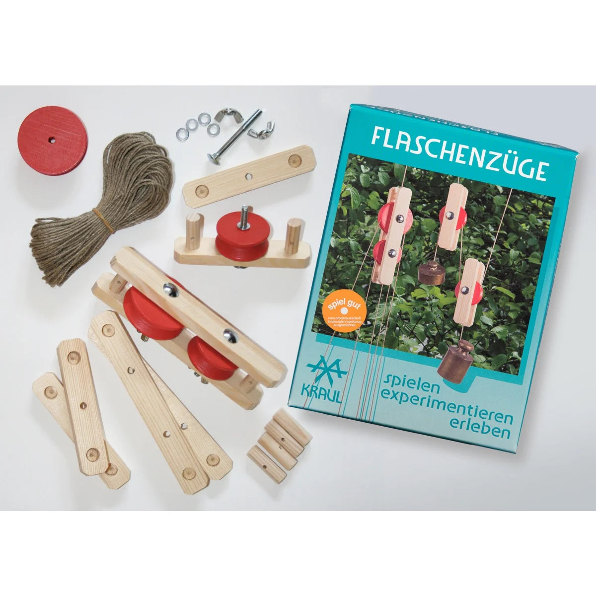 Kraul Experimentierkasten Flaschenzüge aus Holz