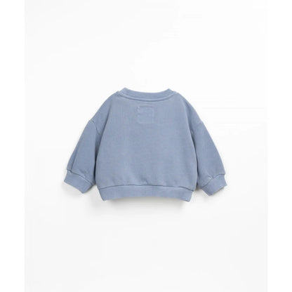 Hellblaues Kinder-Sweatshirt mit gerippten Bündchen und Saum aus Fleece, Sea