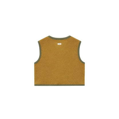 Organic Zoo Fleece Vest Bark Detail