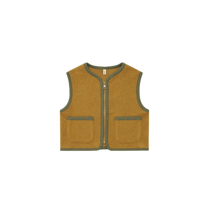 Organic Zoo Fleece Vest Bark