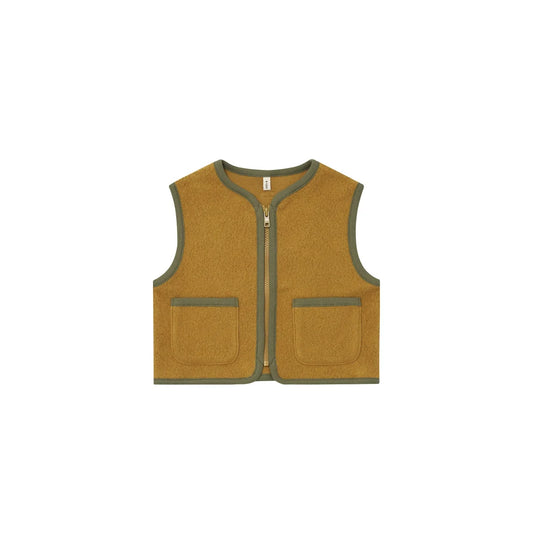 Organic Zoo Fleece Vest Bark