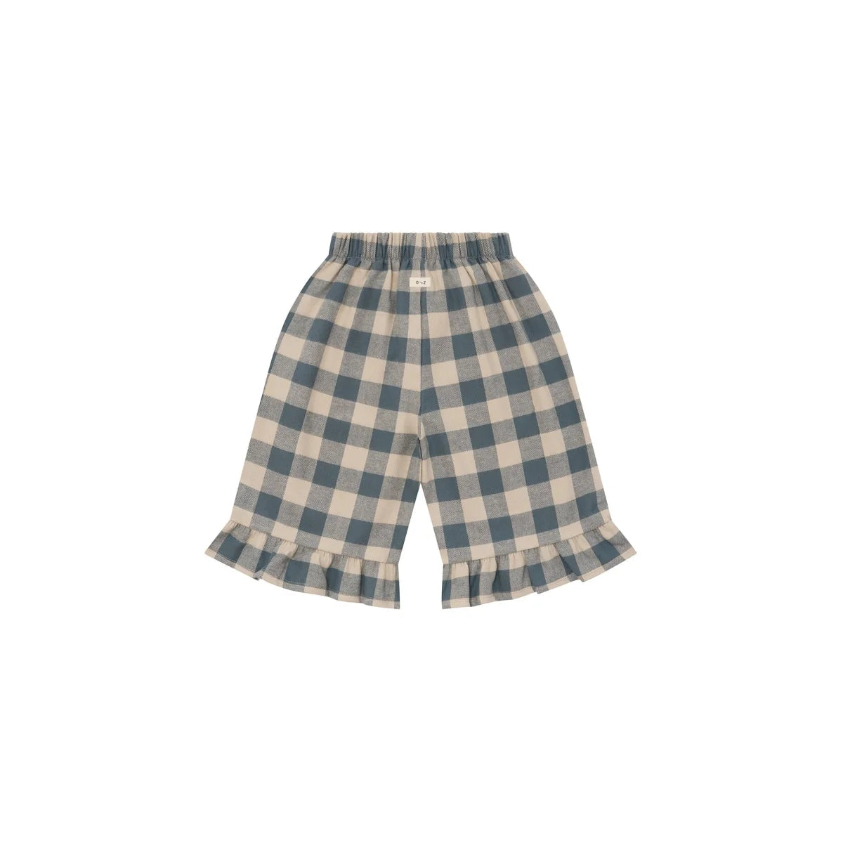Organic Zoo Frill Culottes Fog Blue Gingham Rüschensaum