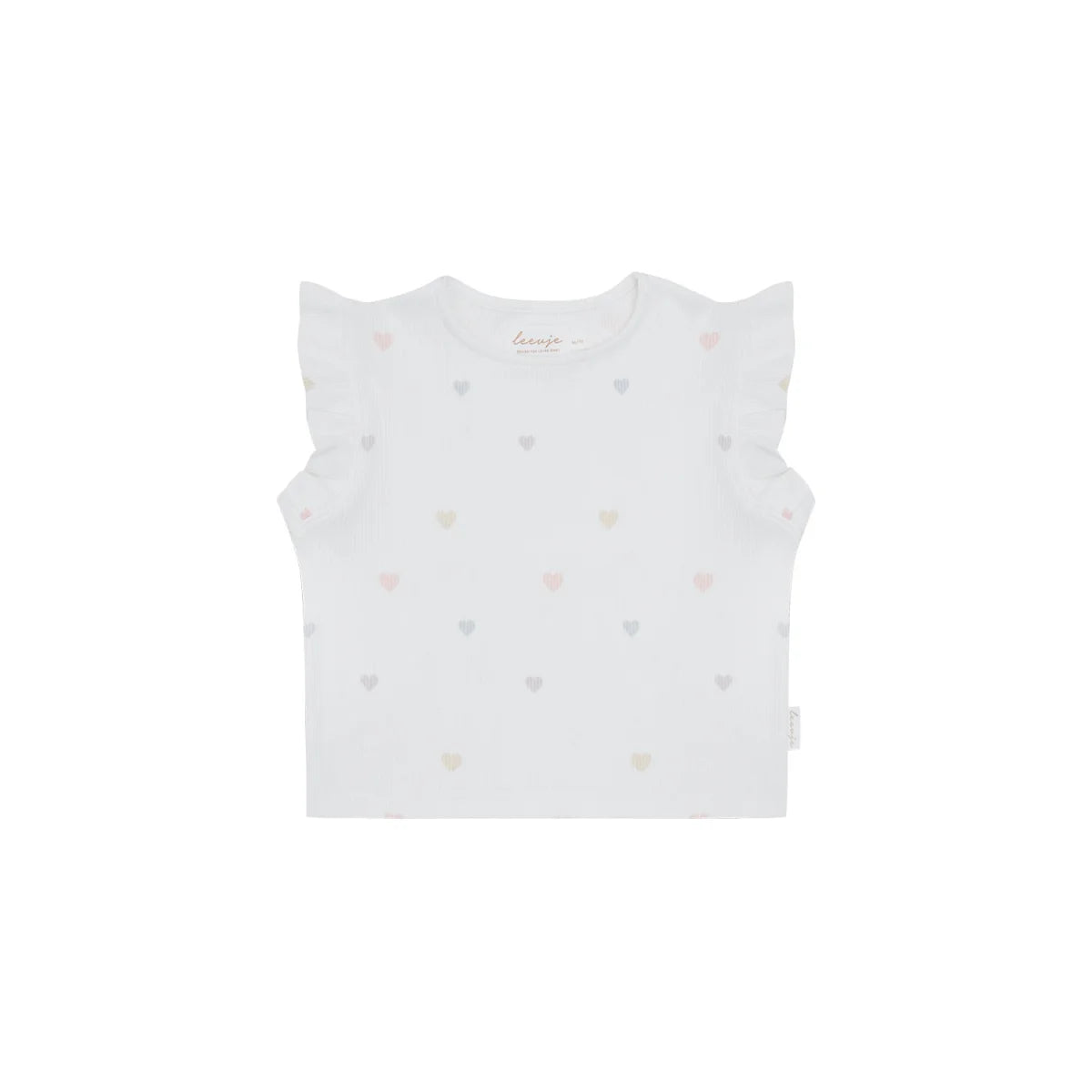 Frill Sleeve Top Hearts: weiße Bluse mit Rüschen, viel Bewegungsfreiheit