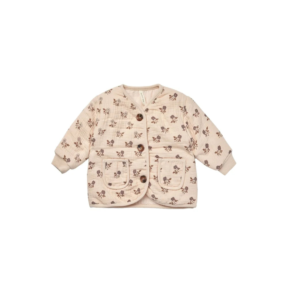 Beige Kinderjacke mit Bärenmuster und Knöpfen von Fig Flora