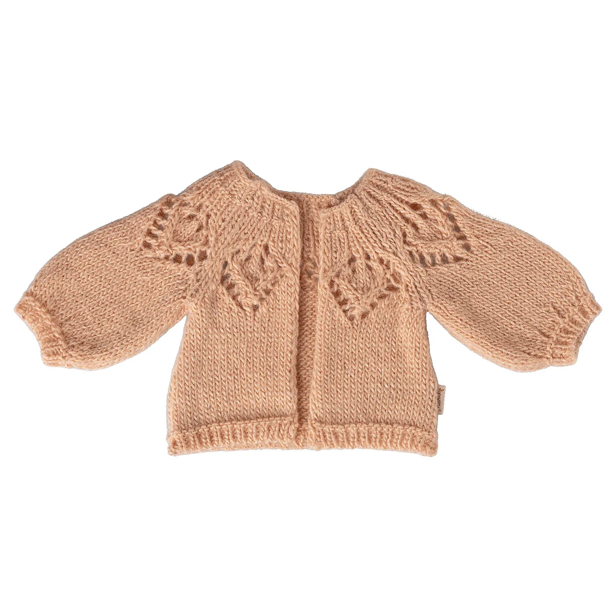 Gestrickte Maileg Strickjacke Grösse 3 Light Rose mit Spitze