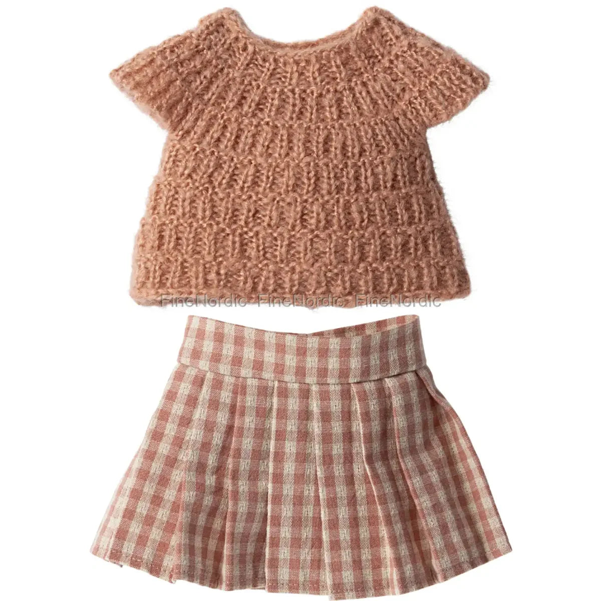 Weiches gestricktes Top in Staubrose für Kaninchen Größe 3