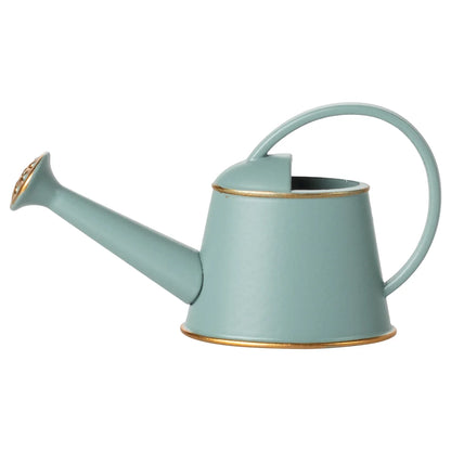 Giesskanne maus light blue in mintgrün mit goldrand aus metall ideal als geschenk für neugeborene und ökologische babyprodukte