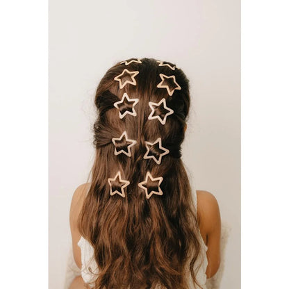 Goldene Metall-Stern-Haarklammern Glitter Starlight