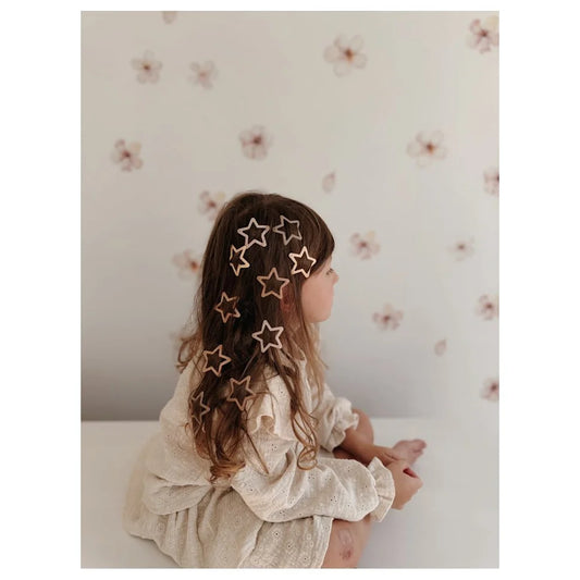 Goldene Sternen-Haarclips aus Metall, Glitter Starlight