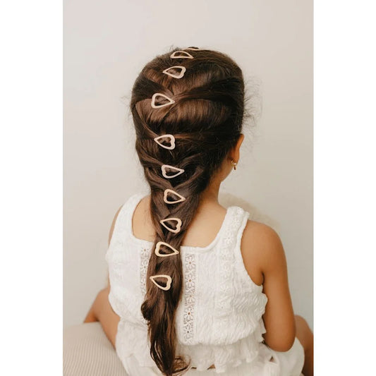 Goldene dreieckige Haarklammern mit mattem Finish aus Glitter Sweetheart