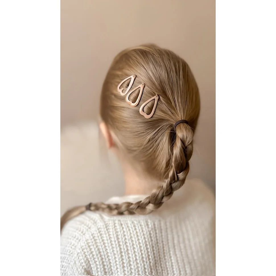 Rosa-goldene Tropfen-Haarklammern Glitter Sweetheart, modern sleek Design