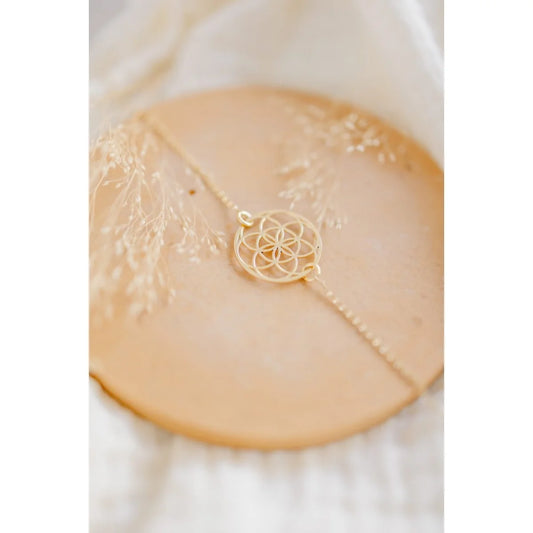 Zarte Goldkette Samen des Lebens Anhänger für vorgeburtliche Bindung