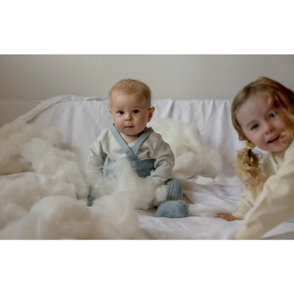 Granny Teddy Footed Strumpfhose mit Träger | Misty Blue