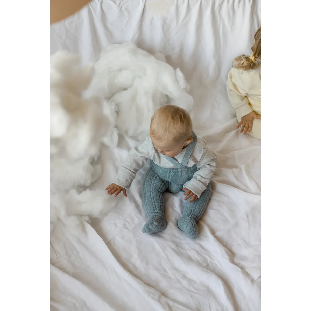 Granny Teddy Footed Strumpfhose mit Träger | Misty Blue