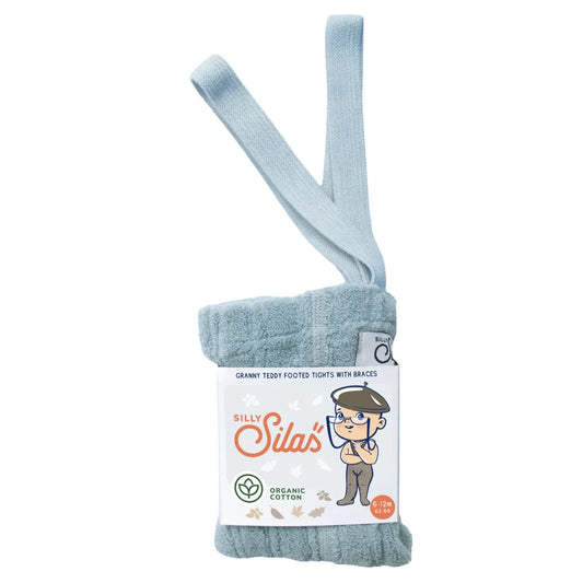 Granny Teddy Footed Strumpfhose mit Träger | Misty Blue