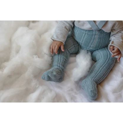 Granny Teddy Footed Strumpfhose mit Träger | Misty Blue