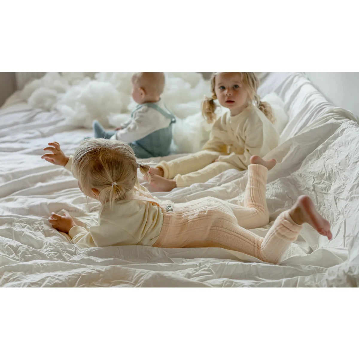 Collants Granny Teddy sans pieds avec bretelles | Silky Peach