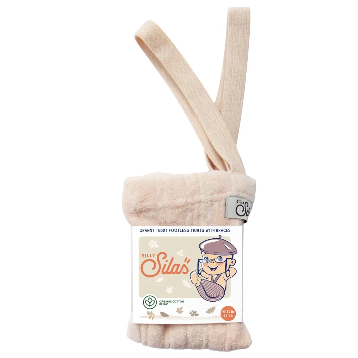 Collants Granny Teddy sans pieds avec bretelles | Silky Peach
