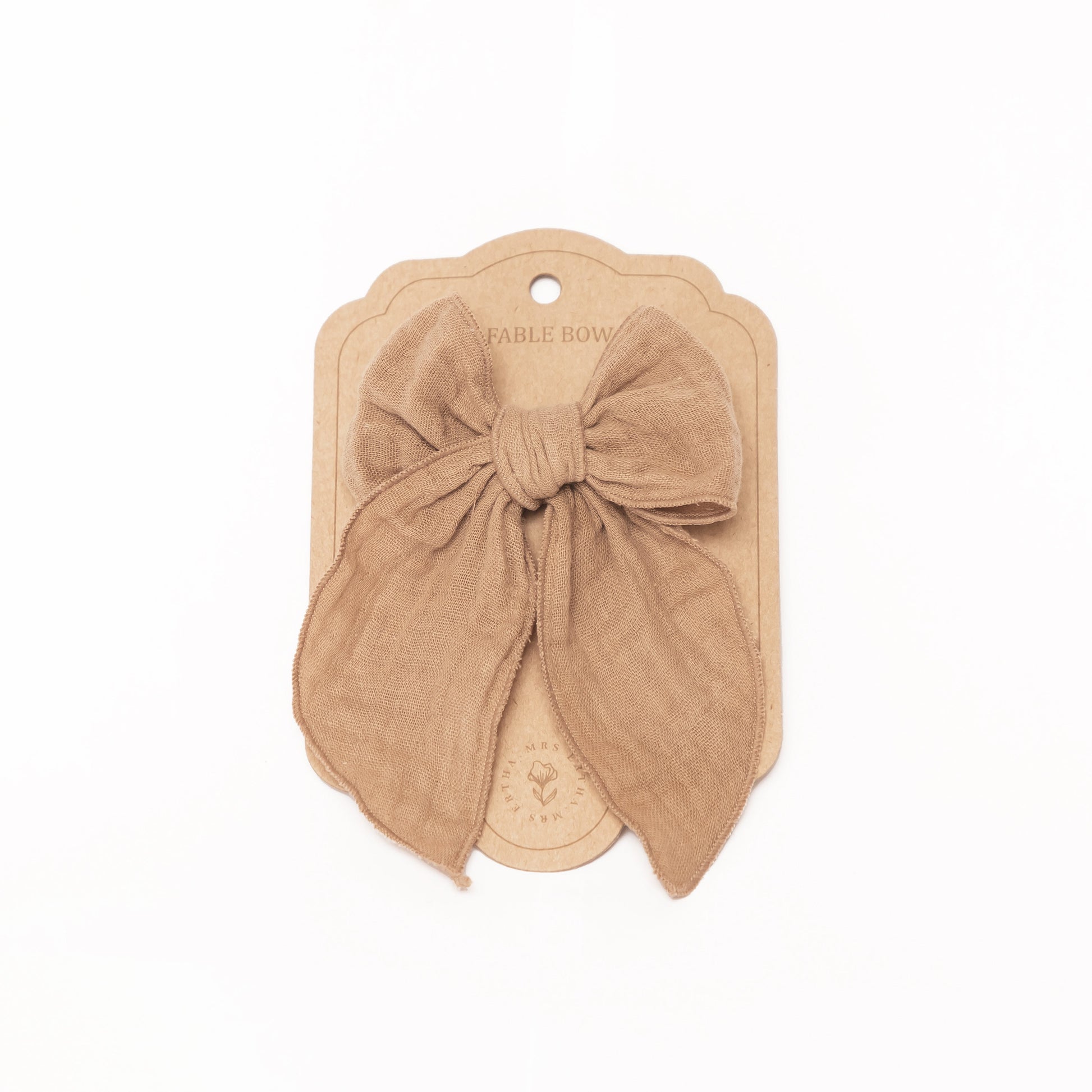 Mrs Ertha Grosse Haarschleife | Taupe - KInder Accessoires