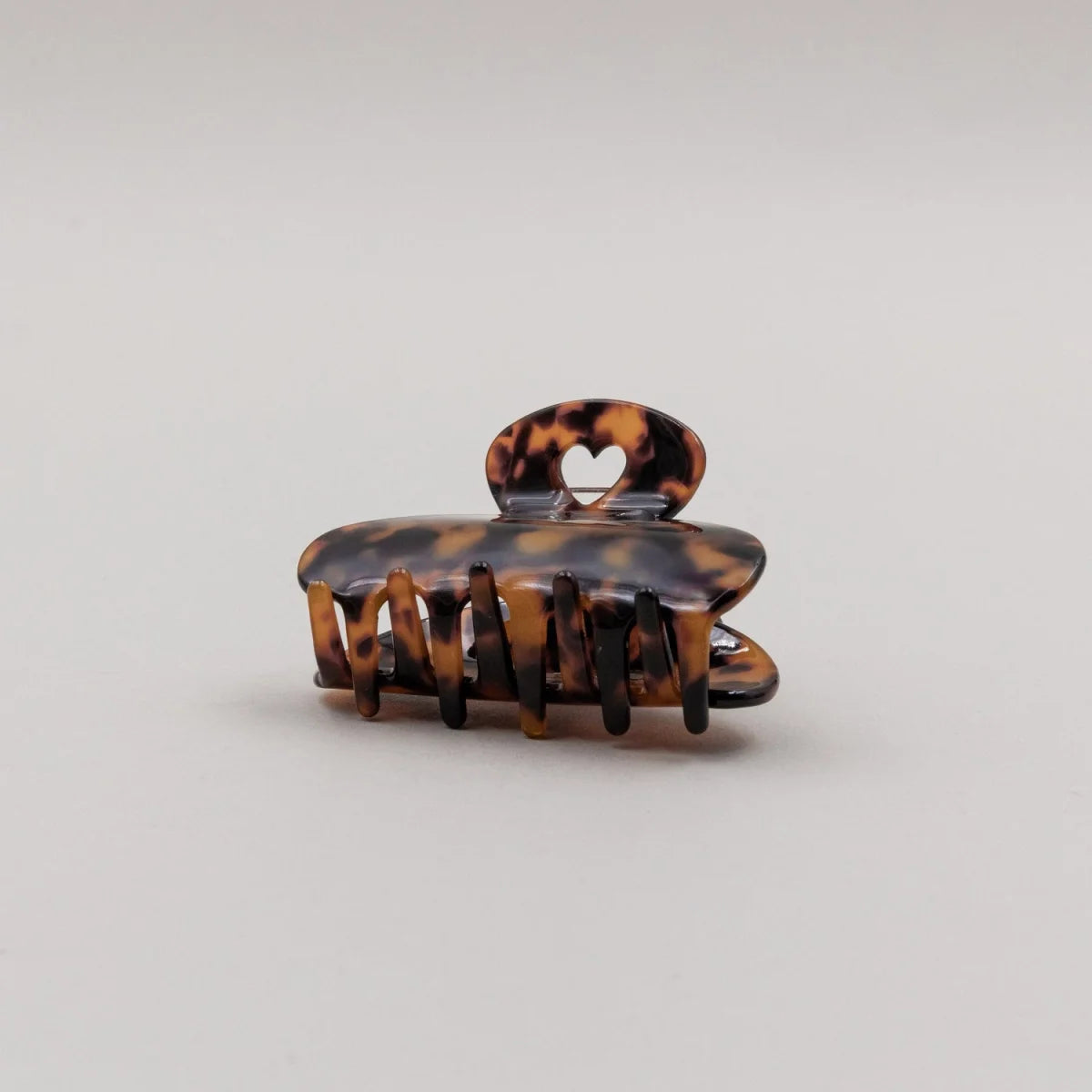 Tortoiseshell-Muster Haarspange maxi Herz Amber mit Herz-Ausschnitt