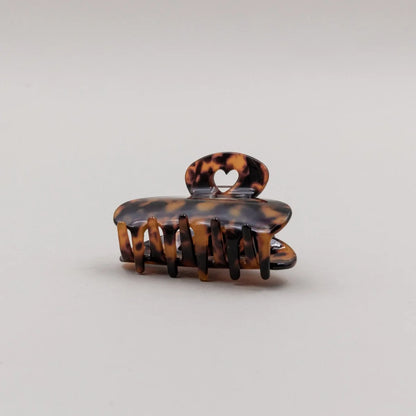 Tortoiseshell-Muster Haarspange maxi Herz Amber mit Herz-Ausschnitt
