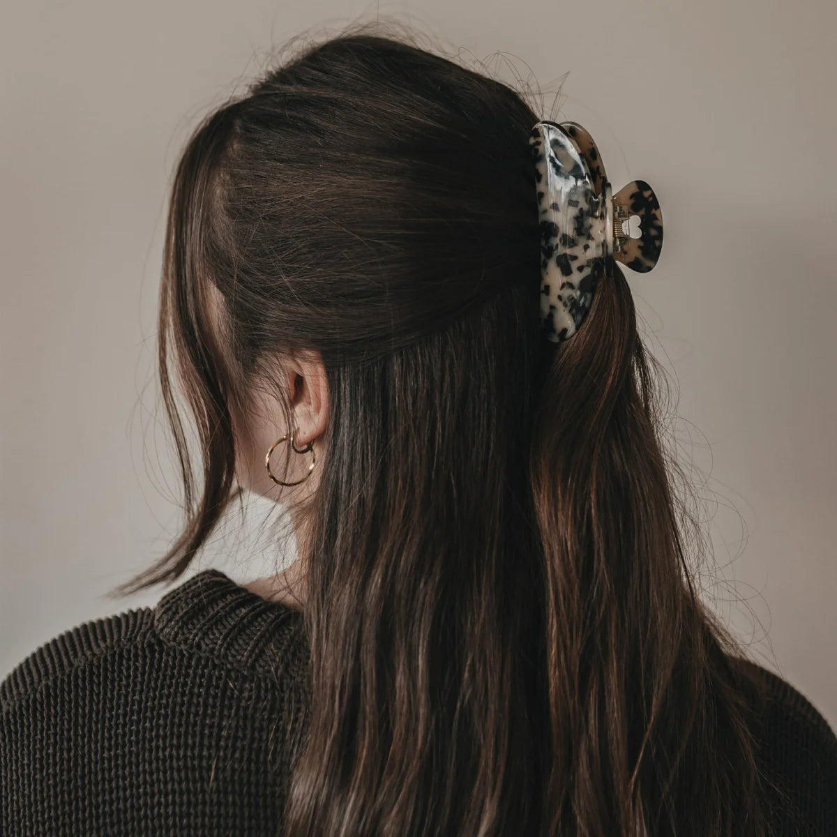 Tortoiseshell Haarspange Maxi Herz Leo mit Metallverschluss