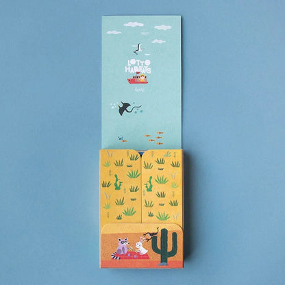 Buntes Pastell-Portemonnaie Habitats Lotto mit Ozean, Kaktus und Wüstenmotiven