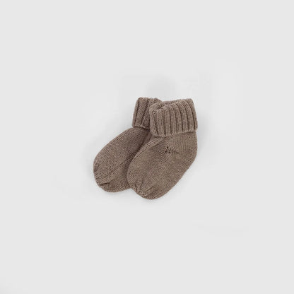 Kico Label Baby-Hausschuhe aus Merinowolle in Taupe