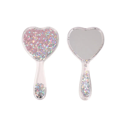 Herz-Handspiegel Cosmic Heart Candy Sparkle von billy loves audrey mit Glitzer