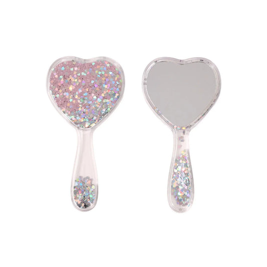 Herz-Handspiegel Cosmic Heart Candy Sparkle von billy loves audrey mit Glitzer