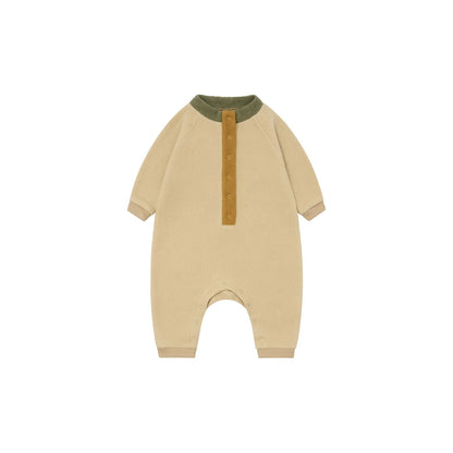 Organic Zoo High Neck Onesie Fossil Fleece Kragen