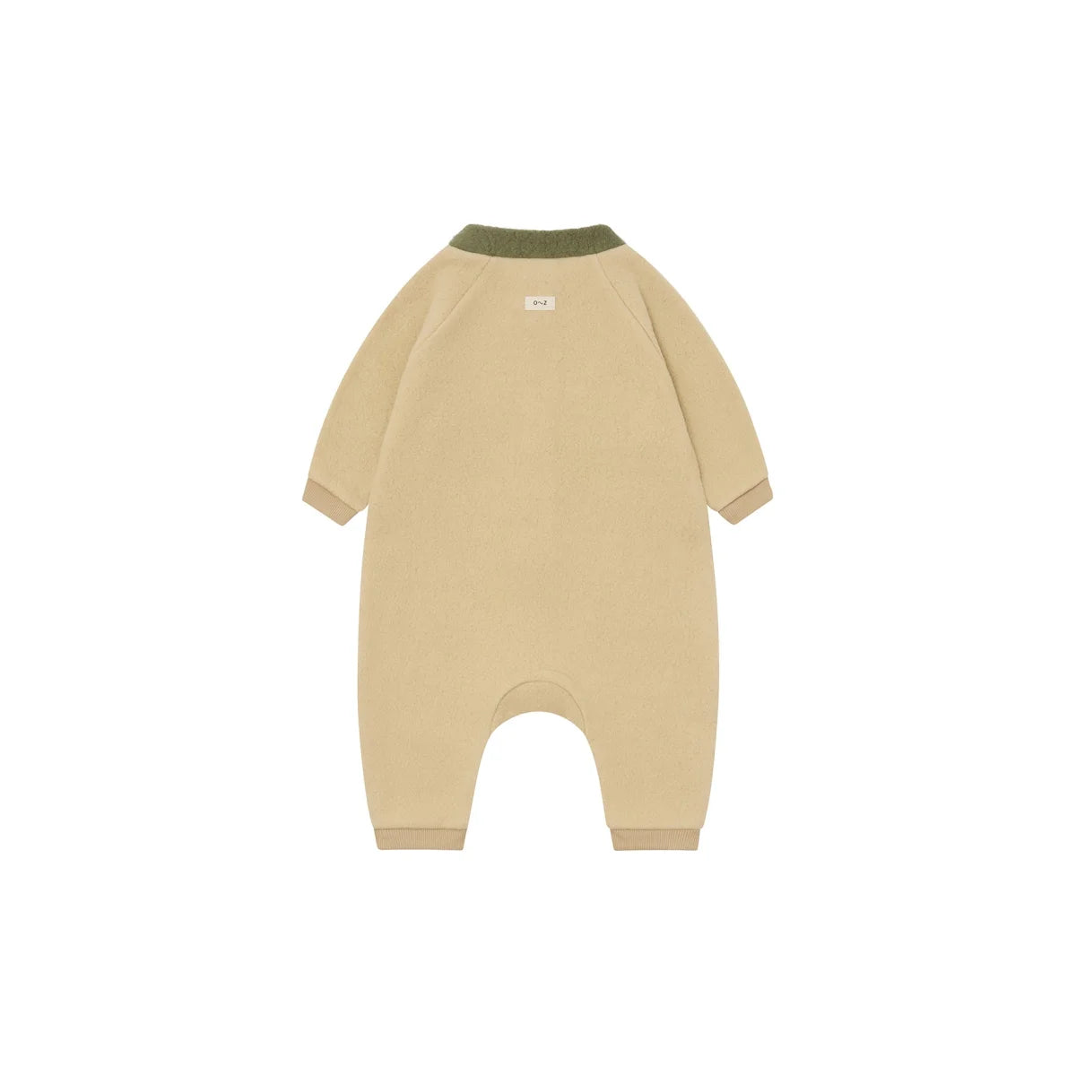 Organic Zoo High Neck Onesie Fossil Fleece Detail