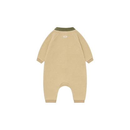 Organic Zoo High Neck Onesie Fossil Fleece Detail